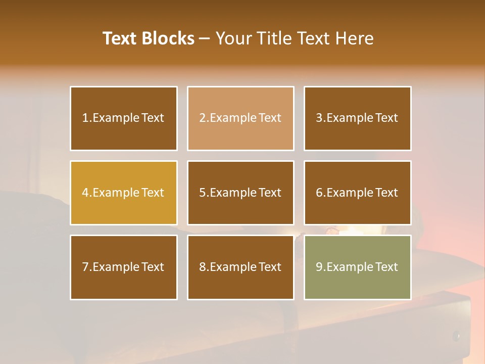 A Bed With A Pillow And A Candle On It PowerPoint Template