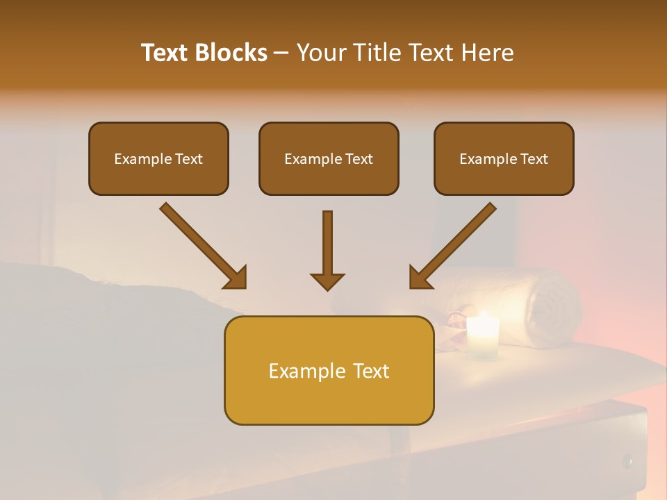 A Bed With A Pillow And A Candle On It PowerPoint Template