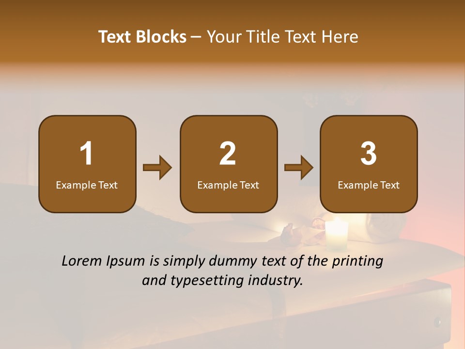 A Bed With A Pillow And A Candle On It PowerPoint Template