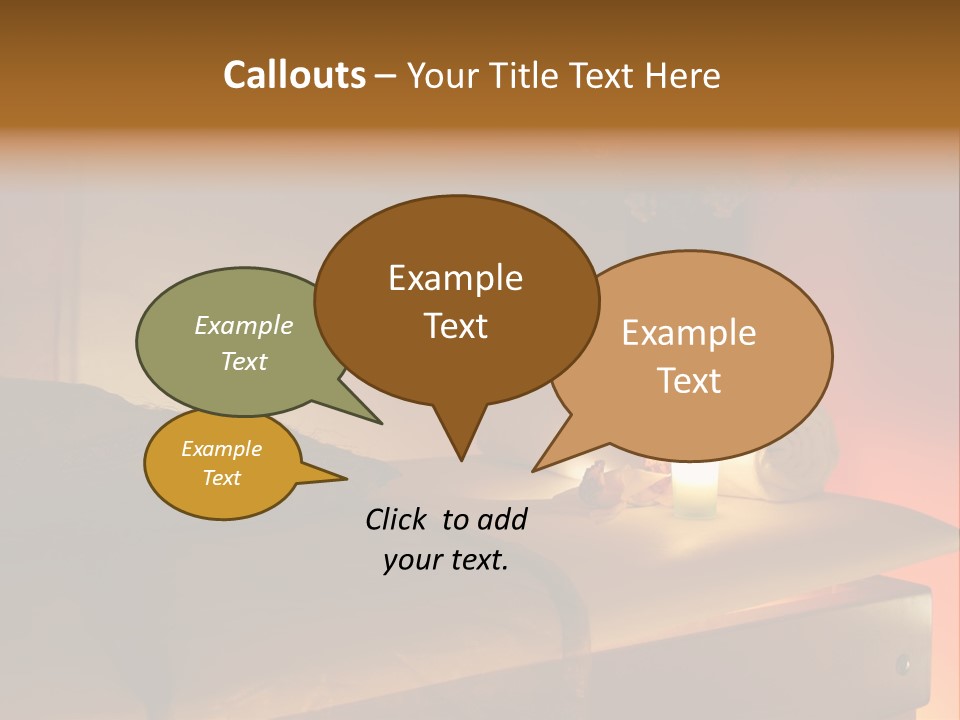 A Bed With A Pillow And A Candle On It PowerPoint Template