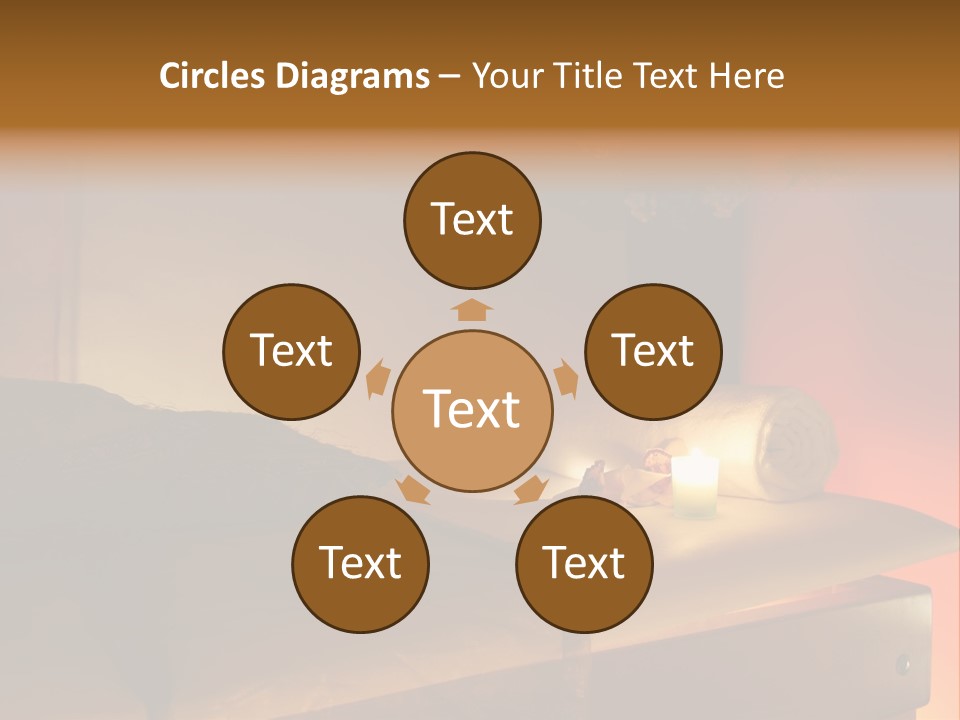 A Bed With A Pillow And A Candle On It PowerPoint Template