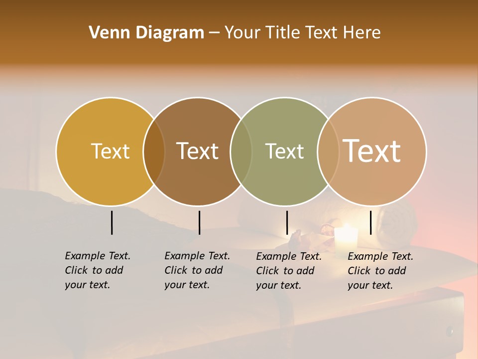 A Bed With A Pillow And A Candle On It PowerPoint Template
