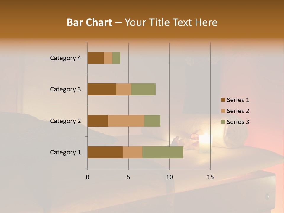 A Bed With A Pillow And A Candle On It PowerPoint Template