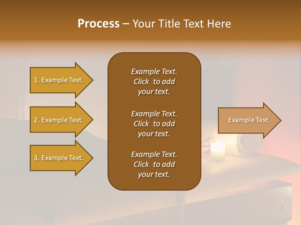 A Bed With A Pillow And A Candle On It PowerPoint Template