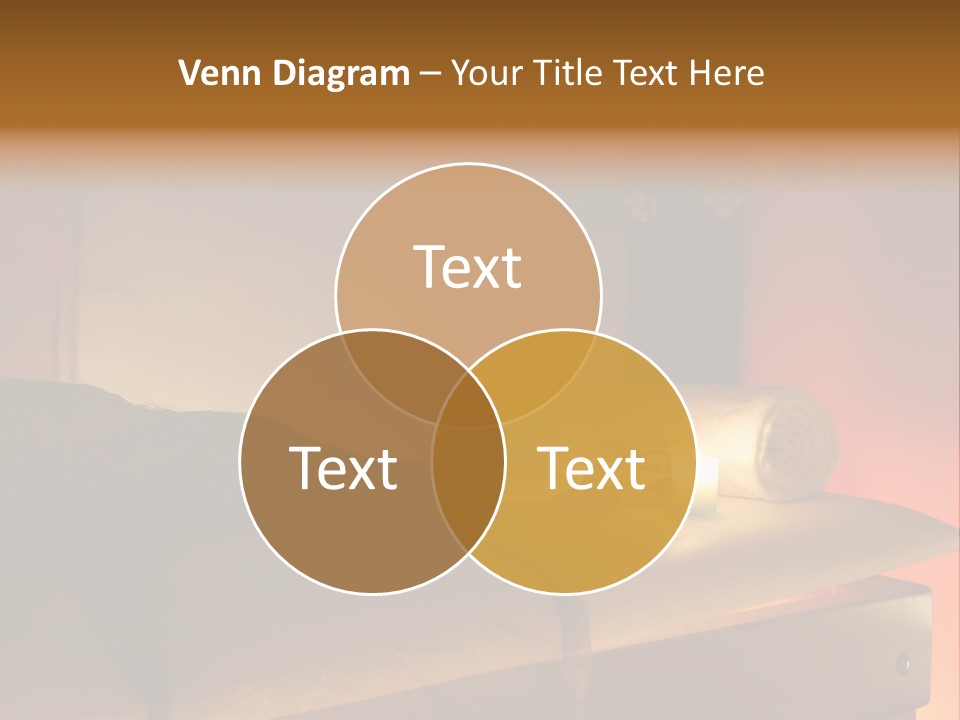 A Bed With A Pillow And A Candle On It PowerPoint Template