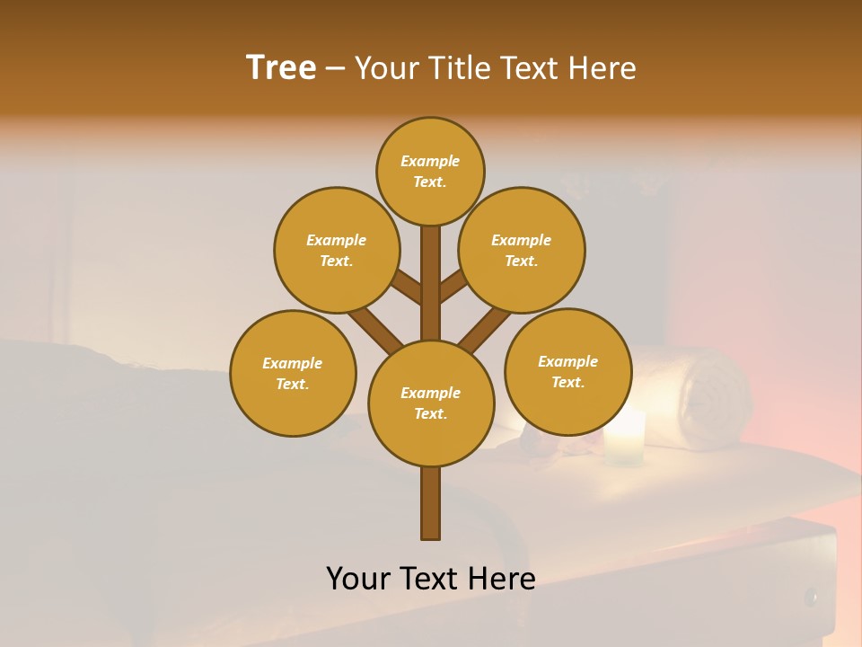 A Bed With A Pillow And A Candle On It PowerPoint Template