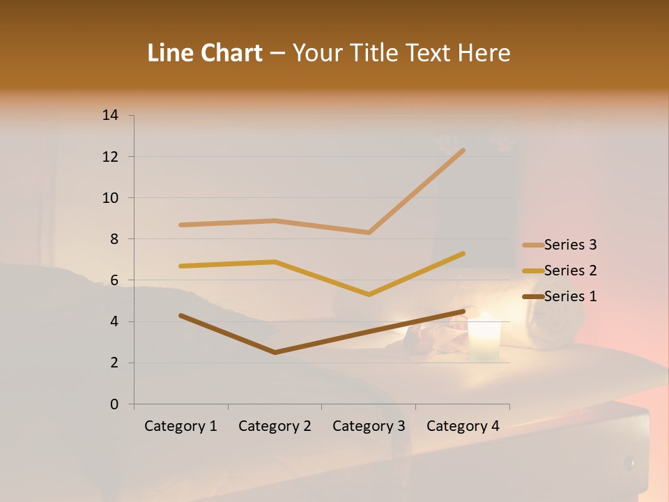 A Bed With A Pillow And A Candle On It PowerPoint Template
