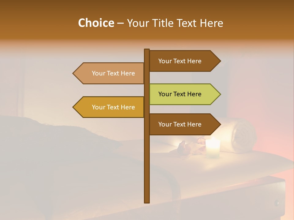 A Bed With A Pillow And A Candle On It PowerPoint Template