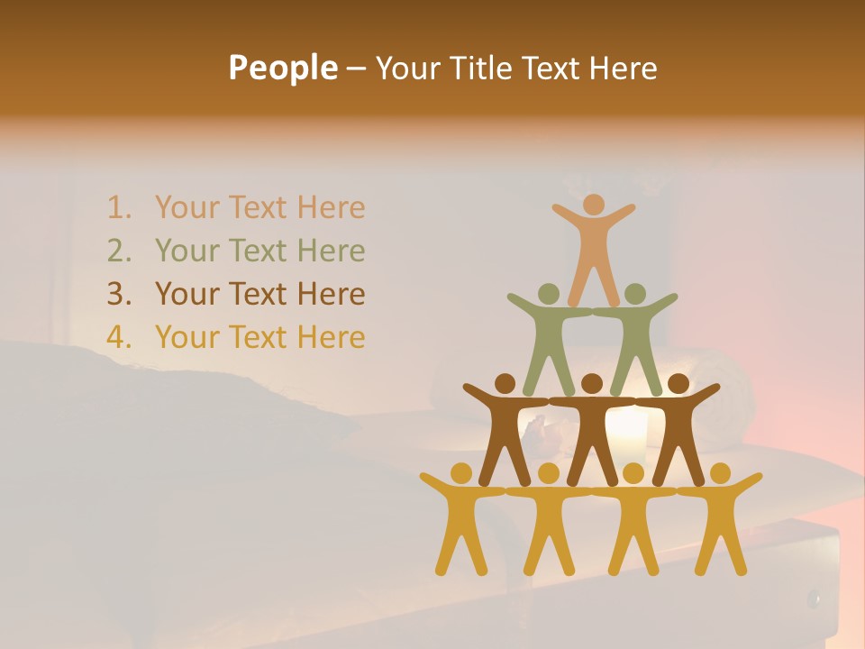 A Bed With A Pillow And A Candle On It PowerPoint Template