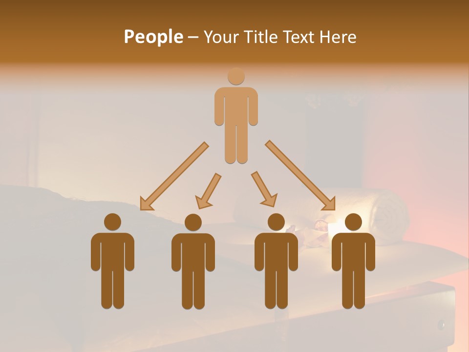 A Bed With A Pillow And A Candle On It PowerPoint Template