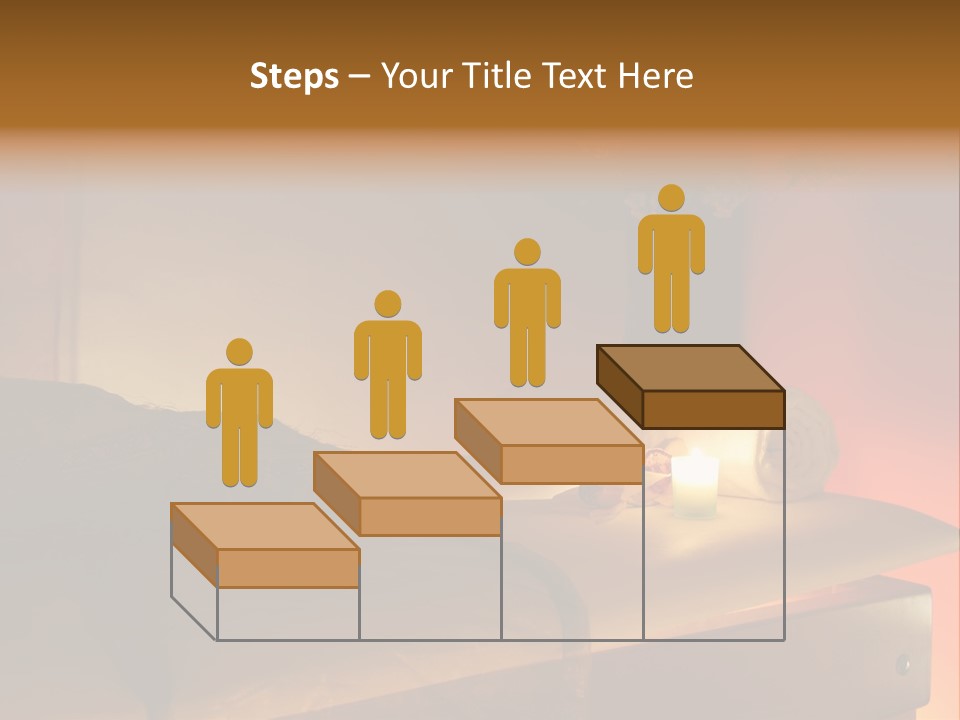 A Bed With A Pillow And A Candle On It PowerPoint Template