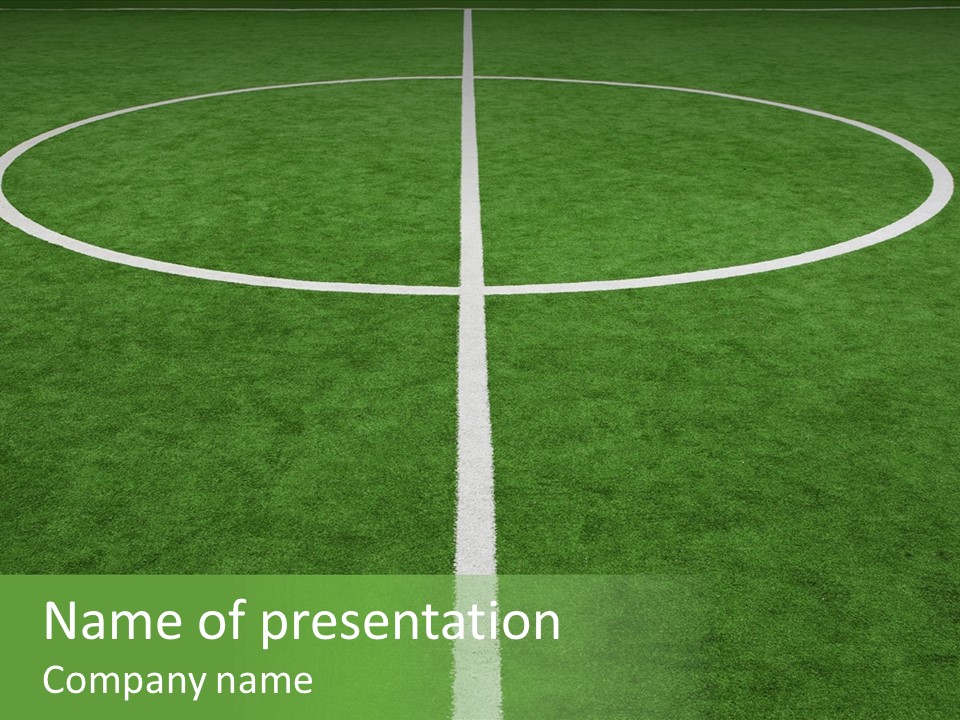 A Green Field With A White Line On It PowerPoint Template