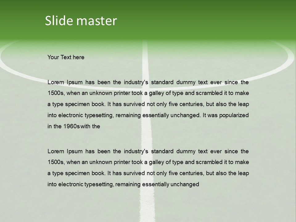 A Green Field With A White Line On It PowerPoint Template