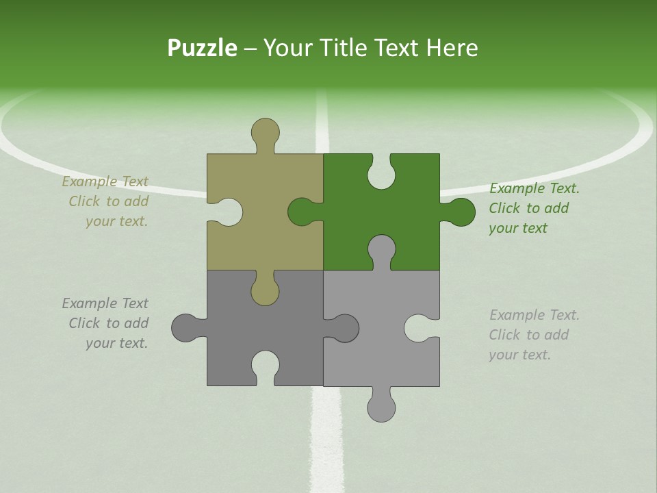 A Green Field With A White Line On It PowerPoint Template