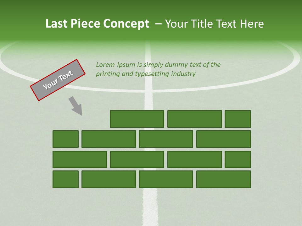A Green Field With A White Line On It PowerPoint Template
