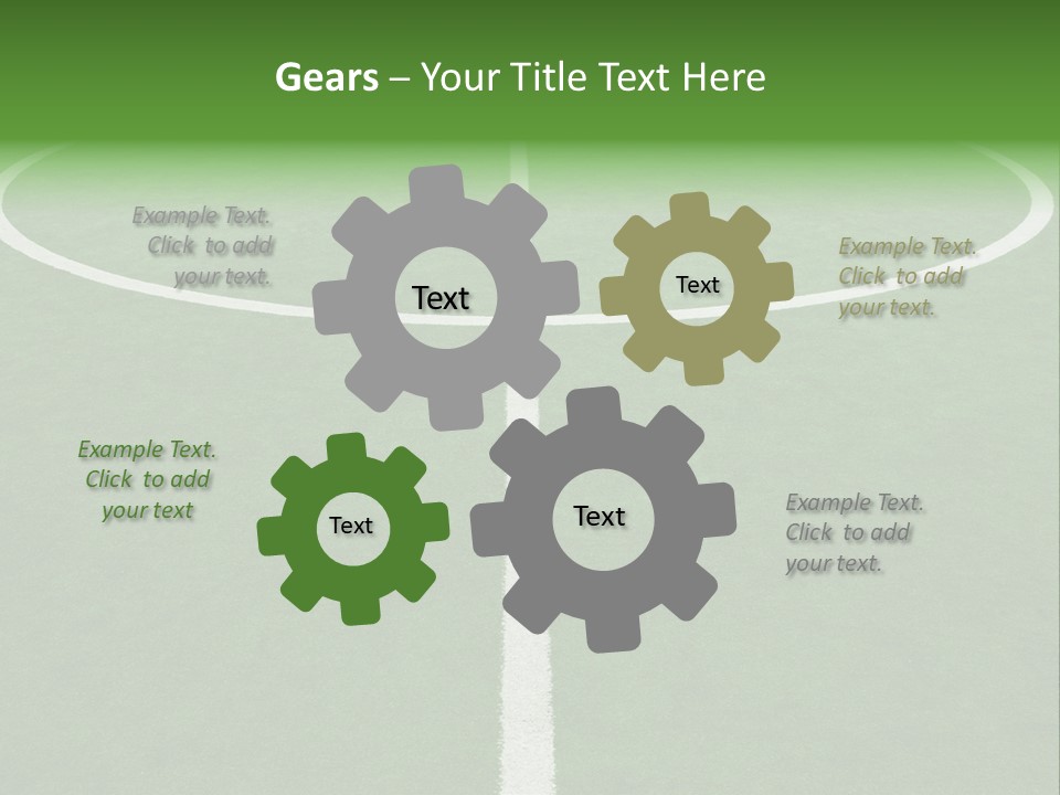 A Green Field With A White Line On It PowerPoint Template