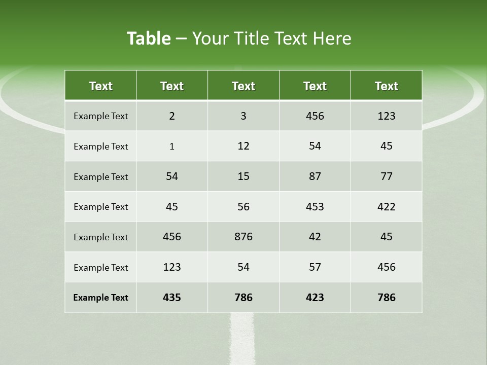A Green Field With A White Line On It PowerPoint Template