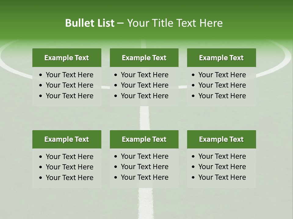 A Green Field With A White Line On It PowerPoint Template