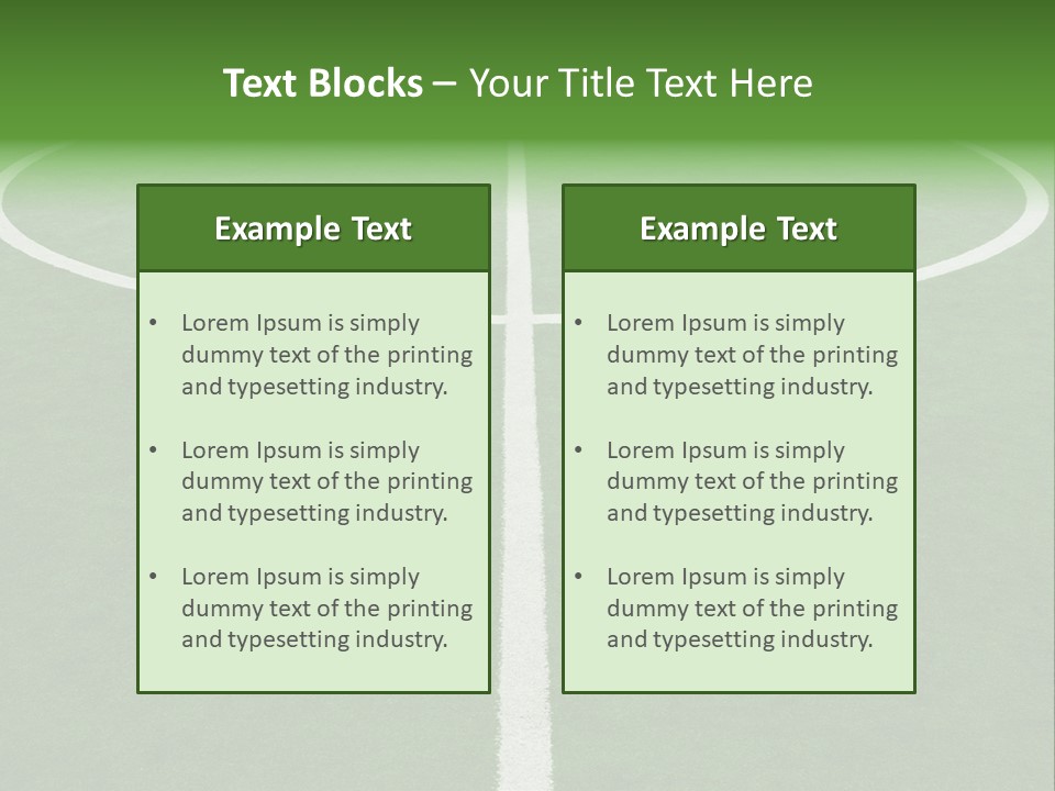 A Green Field With A White Line On It PowerPoint Template