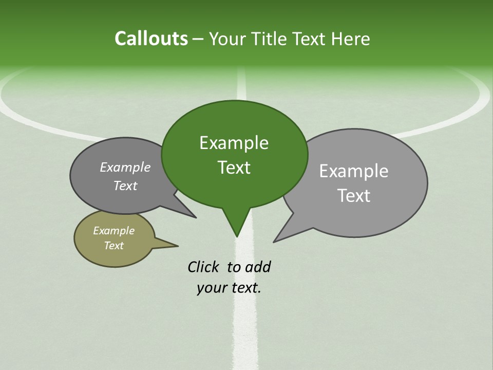 A Green Field With A White Line On It PowerPoint Template