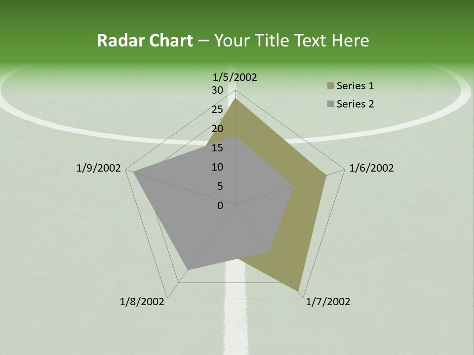A Green Field With A White Line On It PowerPoint Template