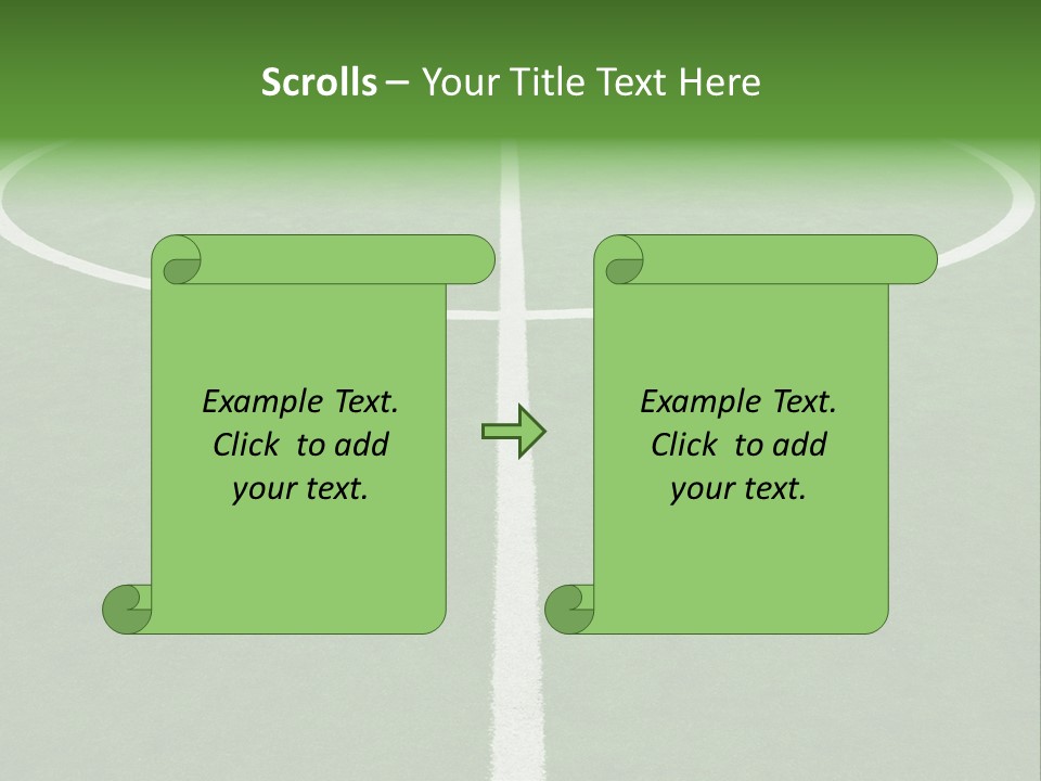 A Green Field With A White Line On It PowerPoint Template