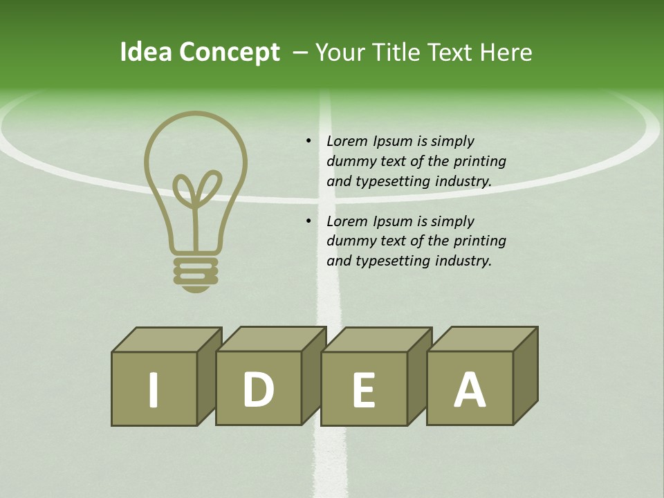A Green Field With A White Line On It PowerPoint Template