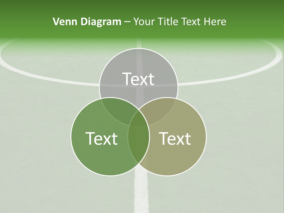 A Green Field With A White Line On It PowerPoint Template