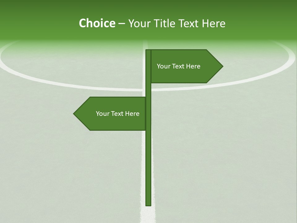 A Green Field With A White Line On It PowerPoint Template