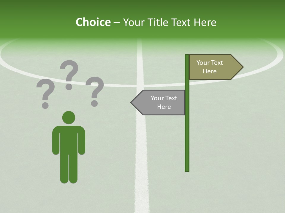 A Green Field With A White Line On It PowerPoint Template