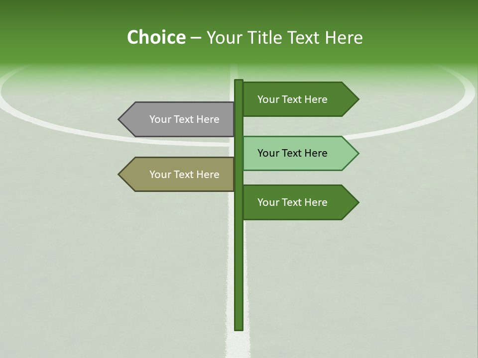 A Green Field With A White Line On It PowerPoint Template