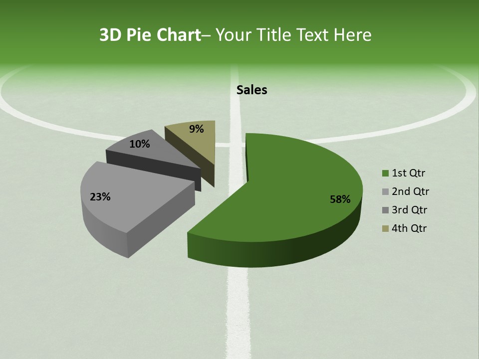 A Green Field With A White Line On It PowerPoint Template