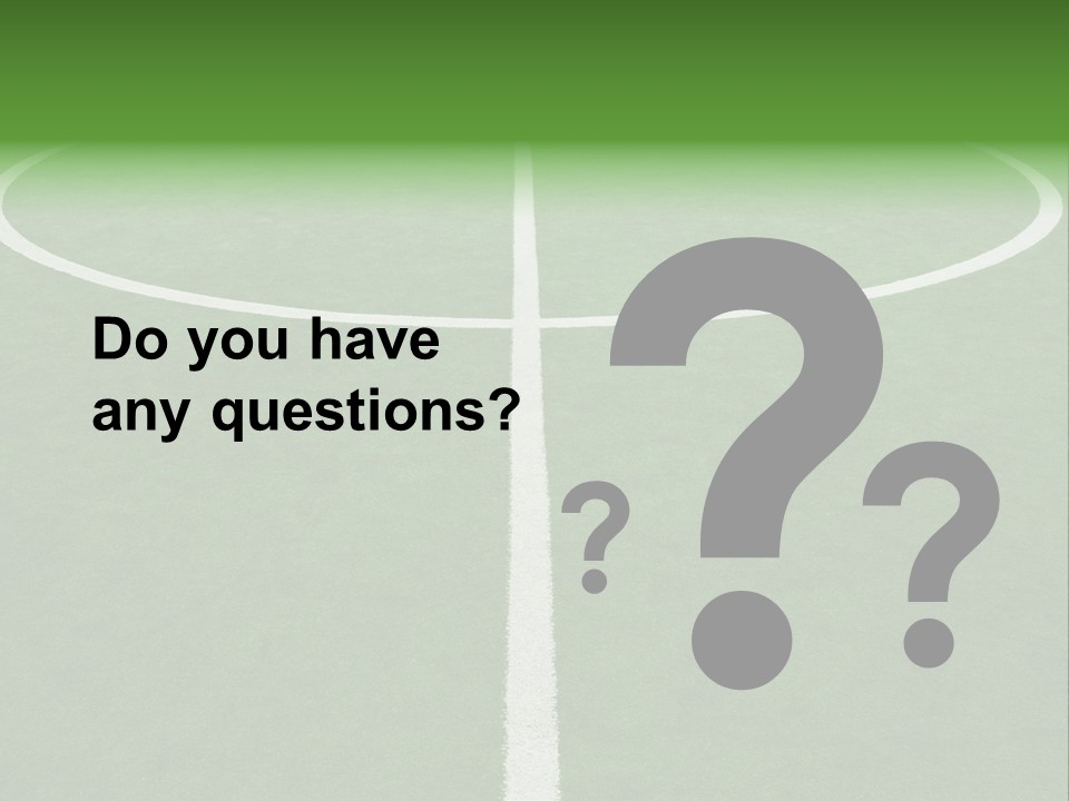 A Green Field With A White Line On It PowerPoint Template