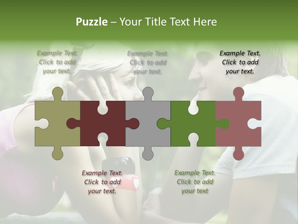 A Man And A Woman Sitting Next To Each Other PowerPoint Template