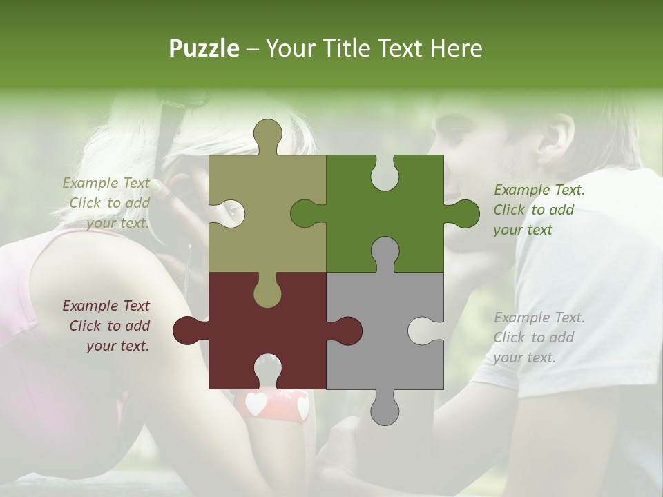 A Man And A Woman Sitting Next To Each Other PowerPoint Template