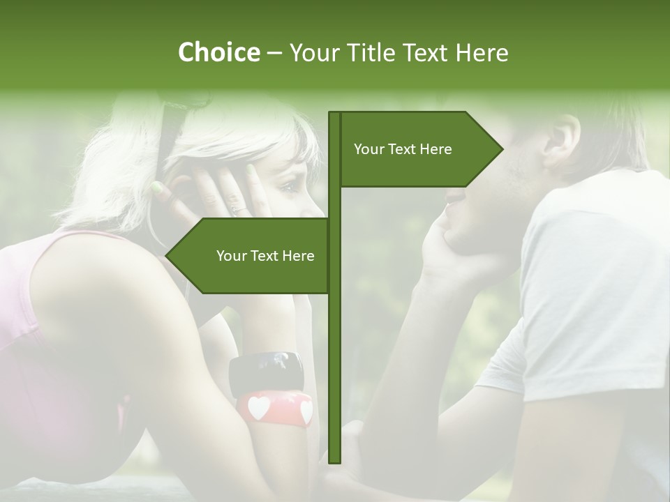 A Man And A Woman Sitting Next To Each Other PowerPoint Template