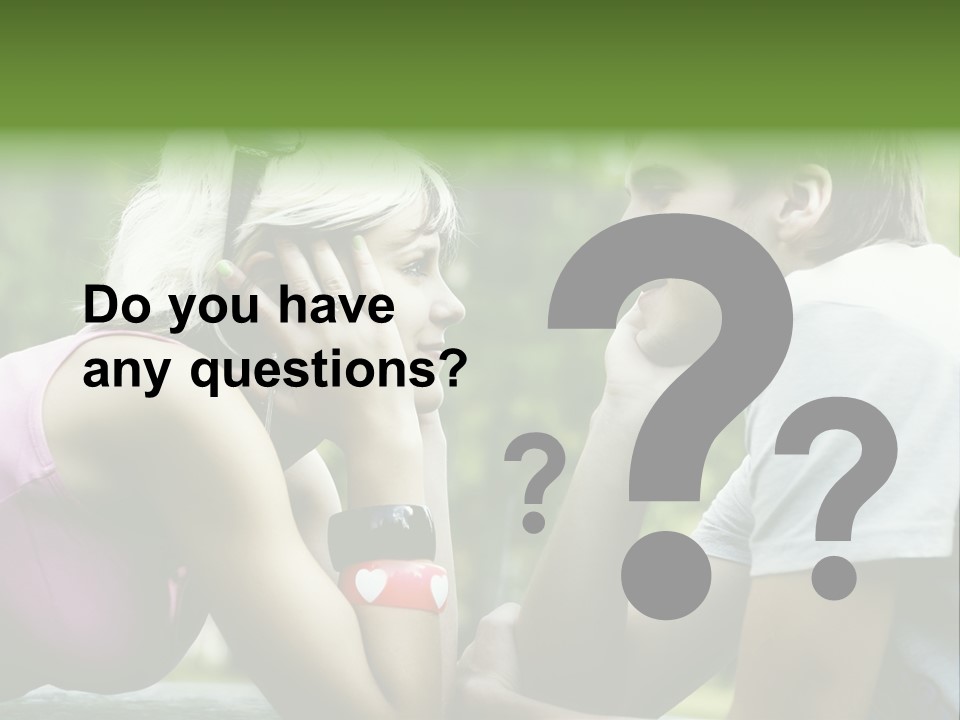 A Man And A Woman Sitting Next To Each Other PowerPoint Template