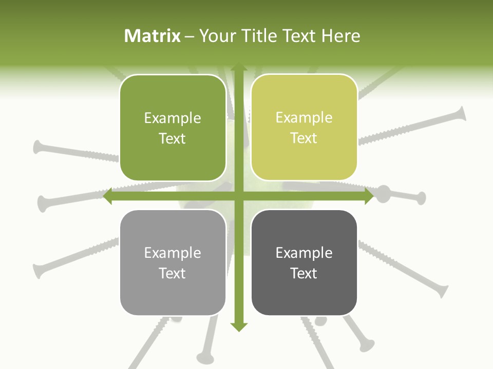 A Green Apple With Many Black Screws On It PowerPoint Template
