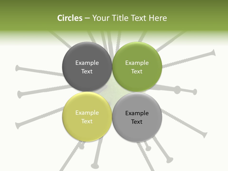 A Green Apple With Many Black Screws On It PowerPoint Template