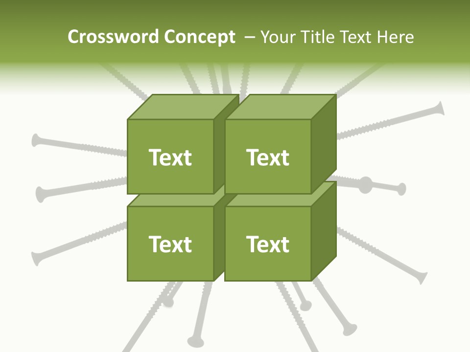 A Green Apple With Many Black Screws On It PowerPoint Template