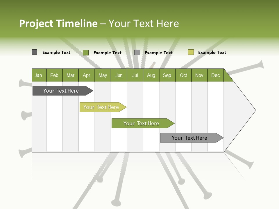 A Green Apple With Many Black Screws On It PowerPoint Template