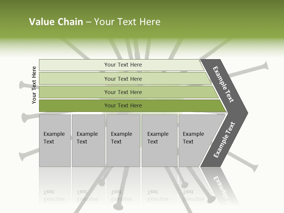 A Green Apple With Many Black Screws On It PowerPoint Template