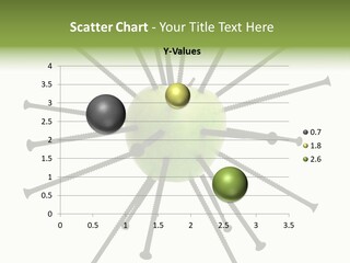 A Green Apple With Many Black Screws On It PowerPoint Template