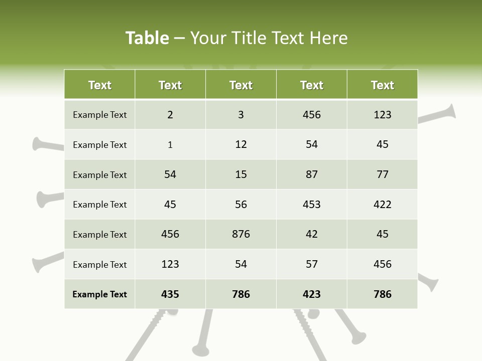 A Green Apple With Many Black Screws On It PowerPoint Template