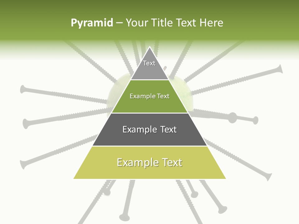 A Green Apple With Many Black Screws On It PowerPoint Template