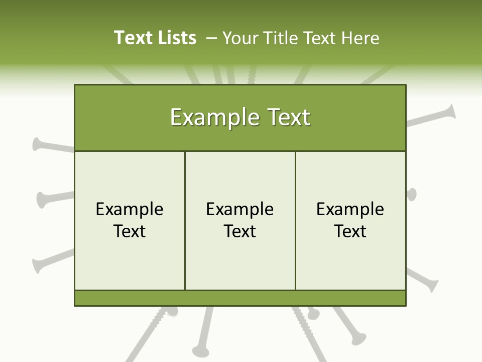 A Green Apple With Many Black Screws On It PowerPoint Template