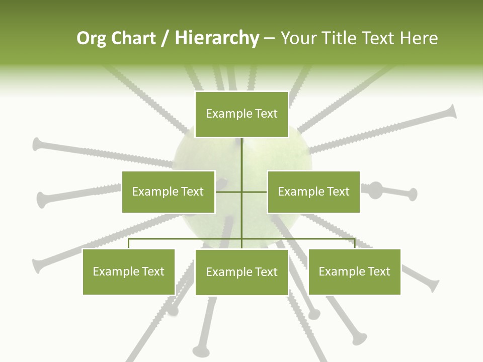 A Green Apple With Many Black Screws On It PowerPoint Template