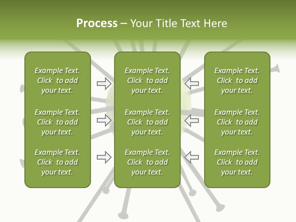 A Green Apple With Many Black Screws On It PowerPoint Template