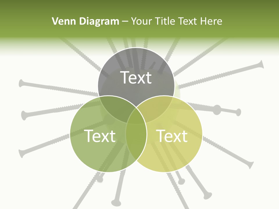 A Green Apple With Many Black Screws On It PowerPoint Template