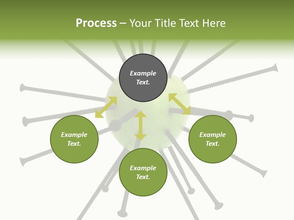 A Green Apple With Many Black Screws On It PowerPoint Template